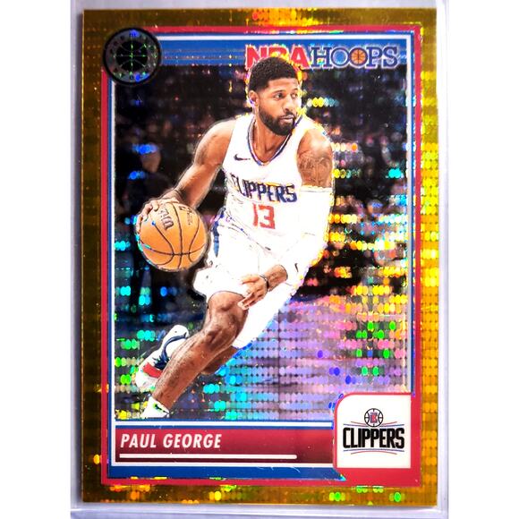 2023-24 NBA Hoops Premium Stock PAUL GEORGE #20 Gold Pulsar Prizm Paralle1 7/10 - Picture 1 of 3